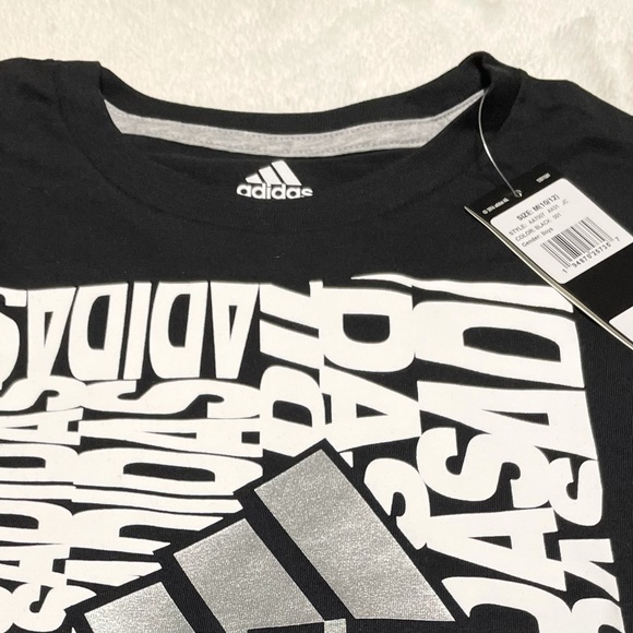 🆕Boys ADIDAS Black Crew Neck Short Sleeve Graphic T-Shirt - Picture 9 of 10